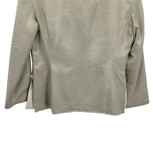 90's Giorgio Armani Silk Gold Mandarin Collar Single Breasted Tunic Blazer Sz 6 - Picture 10 of 12